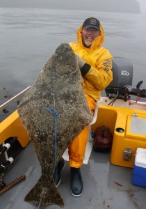 The author with a Queen Charlotte halibut. 