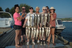 Julie Newton and the gang from Renton, Wash. with their evening catch of Lakers.