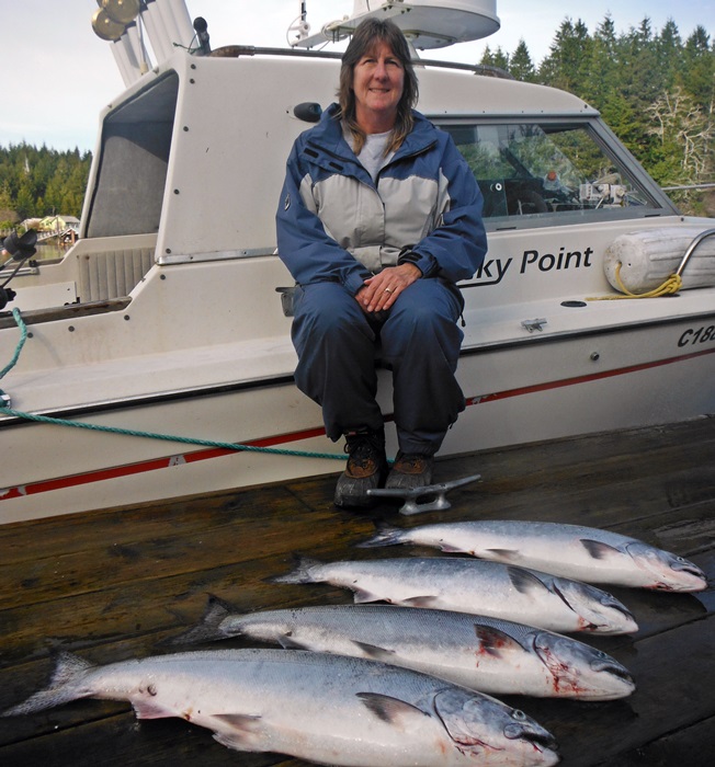 Not quite derby winners but Betty with our limit of nice Chinook.