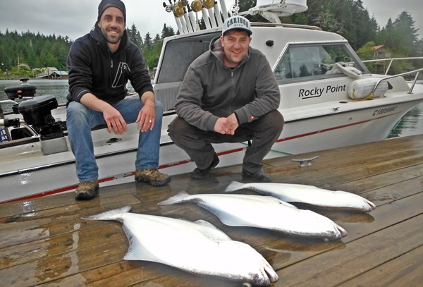 Andrew and Blair with there nice Halibut caught on fresh Salmon belly and herring fished off of a spreader bar.