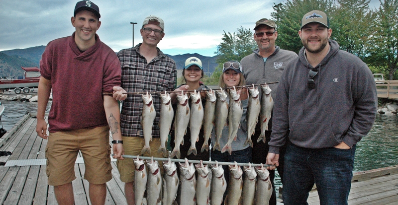 The Vandenbrink Family and friends from Bellevue, Ephrata, and the Spokane Valley, WA with their mornings catch of Mackinaw 