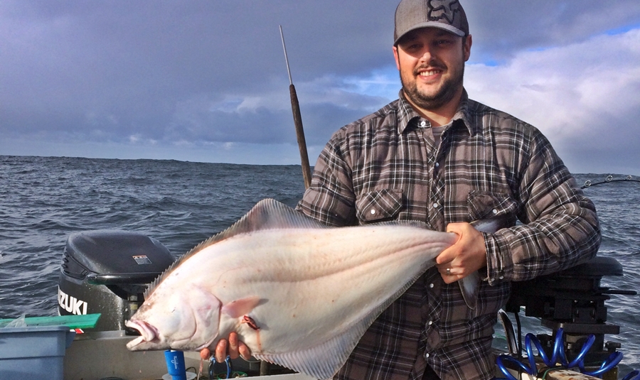 Cody landed this Halibut on Sunday. His first Halibut ever.