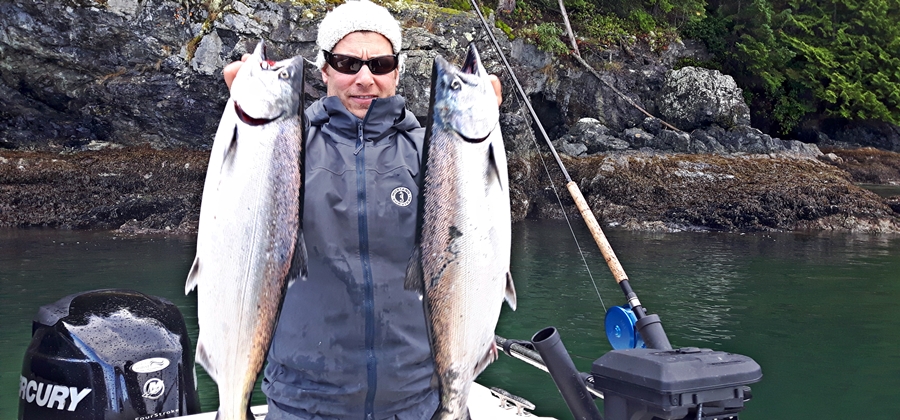 Captain Jay with a couple nice November winter chinook